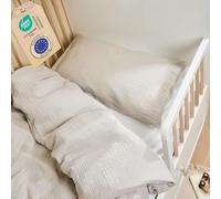 Laleni copripiumino lettino neonato 100x135cm set lenzuola culla 100x135cm + federa 40x60cm - certificata OEKO-TEX - grigio