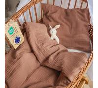 Laleni copripiumino lettino neonato 80x80cm set lenzuola culla neonato in cotone - lenzuola lettino con sbarre 80x80cm + federa 35x40cm - copripiumino culla neonato certificata OEKO-TEX - color rame