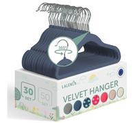 Laleni grucce bambini 30 pz in velluto - grucce neonato salvaspazio - grucce appendiabiti bambini rotanti a 360° - appendini bambini antiscivolo - stampelle neonato armadio - grucce per bambini in blu