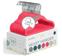 Laleni grucce bambini 30 pz in velluto - grucce neonato salvaspazio - grucce appendiabiti bambini rotanti a 360° - appendini bambini antiscivolo - stampelle bambini - grucce per bambini - in rosa