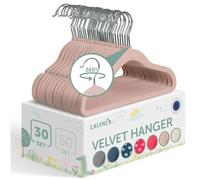 Laleni grucce bambini 30 pz in velluto - grucce neonato salvaspazio - grucce appendiabiti bambini rotanti a 360° - appendini bambini antiscivolo - stampelle bambini - grucce per bambini - rosa chiaro