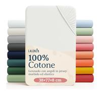 Laleni Lenzuolo Jersey 38x77 cm per Culla Ovale 2 Pezzi - Certificato OEKO-TEX - Lenzuolo per Moseskorb 100% Cotone - Lenzuolo per Lettino - Biancheria Letto Bambino Avorio