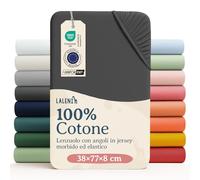 Laleni Lenzuolo Jersey 38x77 cm per Culla Ovale - Certificato OEKO-TEX - Lenzuolo per Stubenwagen 100% Cotone - Lenzuolo per Lettino - Biancheria Letto Bambino Anthracite