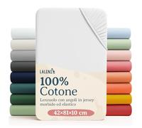 Laleni Lenzuolo Jersey 42x81 cm per Babybay 2 Pezzi - Certificato OEKO-TEX - Lenzuolo per Culla 100% Cotone - Lenzuolo per Lettino - Biancheria Letto Bambino Bianco