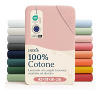 Laleni Lenzuolo Jersey 42x81 cm per Babybay Original - Certificato OEKO-TEX - Lenzuolo per Culla 100% Cotone - Lenzuolo per Lettino - Biancheria Letto Bambino Rosa