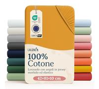 Laleni Lenzuolo Jersey 42x81 cm per Babybay Original - Certificato OEKO-TEX - Lenzuolo per Culla 100% Cotone - Lenzuolo per Lettino - Biancheria Letto Bambino Senape