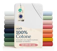 Laleni Lenzuolo Jersey 50x89 cm per Babybay Maxi - Certificato OEKO-TEX - Lenzuolo per Culla 100% Cotone - Lenzuolo per Lettino - Biancheria Letto Bambino Bianco