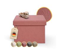 Laleni panca contenitore - panca camera da letto 41x31 cm - pouf contenitore camera da letto - puffo per appoggiare i piedi - puff salotto - pouf rettangolare - cassapanca pouf contenitore - corallo