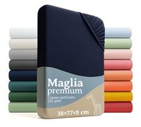 Laleni premium lenzuola culla 38x77 cm con angoli 2 pz | lenzuola carrozzina neonato certificate OEKO-TEX | lenzuola con angoli 100% cotone | set lenzuola lettino neonato | lenzuolo asilo nido | blu