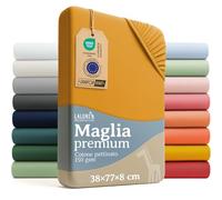 Laleni premium lenzuola culla 38x77 cm con angoli | lenzuola carrozzina neonato certificate OEKO-TEX | lenzuola con angoli 100% cotone | lenzuola lettino neonato | lenzuola lettino da campeggio giallo