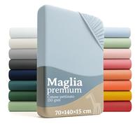 Laleni premium lenzuola culla 60/70-120/140 cm con angoli 2 pz | lenzuola lettino neonato 60x120 certificate OEKO-TEX | lenzuola con angoli 100% cotone | lenzuolino lettino neonato 60x120 | celeste