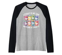 L'alfabetizzazione retrò è la mia marmellata e Sono Qui per diffonderla educazione Maglia con Maniche Raglan