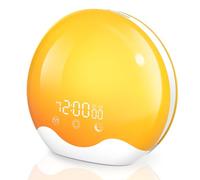 Laliled Wake-up Light Sveglia Alba con Touch Screen Leggero,Sveglia con Illuminazione su Due Lati per chi Dormi Pesanti,Doppio Allarme e Snooze,Luce Notturna a 12 Colori Aiuta a Dormire FM