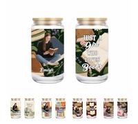 LALILIESS Lettura personalizzata del nome Bookish Tazze di vetro del caffè freddo con coperchi e cannucce Immagine personalizzata Solo una ragazza che ama i libri tazze Regali per le donne Regalo