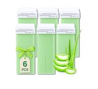 LALILL Cera Depilatoria Roll-on Aloe Vera 100ml x6 - Cartucce Cera Calda Naturale - Per Gambe, Ascelle, Viso, Labbro - Uso Domestico e Professionale, Unisex