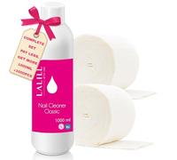 LALILL Cleaner 1000 ml con 1000 Pads - Sgrassatore per Gel Semipermanente - Set per Manicure con Dischetti in Cotone