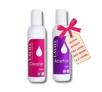 LALILL Set Cleaner per Unghie 100 ml + Acetone Remover 100 ml - Sgrassatore e Solvente per Gel, Smalti Semipermanenti e Acrilico - Detergente Professionale per Unghie