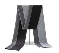 Lallier Sciarpa da Uomo in Lana Merino, Lunga Collo Invernale con Confezione Regalo (Riga Grigia)