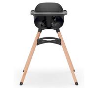 Lalo The Chair - Seggiolone convertibile 3 in 1, in legno, per neonati e bambini, con vassoio lavabile in lavastoviglie, poggiapiedi regolabile e cuscino lavabile in lavatrice, colore: liquirizia