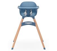 Lalo The Chair - Seggiolone convertibile 3 in 1, in legno, per neonati e bambini, con vassoio lavabile in lavastoviglie, poggiapiedi regolabile e cuscino lavabile in lavatrice, colore: mirtillo