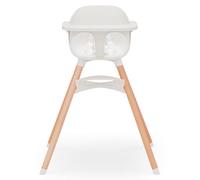 Lalo The Chair - Seggiolone convertibile 3 in 1 per neonati e bambini, in legno, con vassoio lavabile in lavastoviglie, poggiapiedi regolabile e cuscino lavabile in lavatrice, colore: cocco