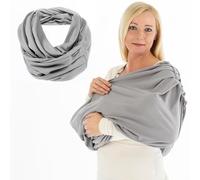 LaLoona Sciarpa Allattamento Multifunzione - Copri Allattamento, Traspirante, Ideale per Fuori Casa - Poncho Allattamento in Cotone - Grigio