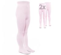 LaLoona - Set 2 paia calze bambina collant, calzamaglia bimba bimbo elasticizzati, ampio elastico alto in cotone (74-80, Rosa)