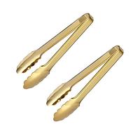 Laluky 2 pinze da cucina, in acciaio inox, per servire cibo, caffè, dolci, pane, torte, cucina, feste, bar, secchio (oro champagne)