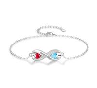 Lam Hub Fong Bracciale da Donna con 2 Nome incisione Bracciale Personalizzato per Mamme Nonne Bracciale dell'amicizia Regalo per la Festa della mamma Natale Compleanni (Style 3)