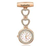 Lam Hub Fong Orologio da Infermiera Personalizzato Medico Orologio da Tasca con Incidere il Nome Hanging Medico Orologio Lapel Pin Clip-on Spilla Donne Uomini Esterno Orologi Regalo (Oro)