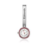 Lam Hub Fong Orologio da Tasca Infermiera Personalizzato Orologio da Infermiera con Nome Clip-on Donna Orologio da Tasca Squisito al Quarzo Digitale Portatile per Della Mamma Regalo (Argento #1)