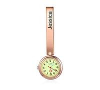 Lam Hub Fong Orologio da Tasca Infermiera Personalizzato Orologio da Infermiera con Nome Clip-on Donna Orologio da Tasca Squisito al Quarzo Digitale Portatile per Della Mamma Regalo (#1 Oro rosa)