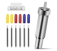 Lama a taglio fine premium con custodia, lame di ricambio compatibili con Cricut Explore Air/Air 2/Maker 3, Maker 3 con 2 lame a 30° e 2 lame a 60° (argento)