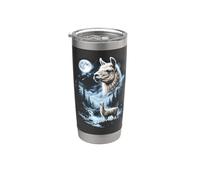 Lama che ulula alla luna anni '90 retrò Bicchiere termico in acciaio inox doppia parete