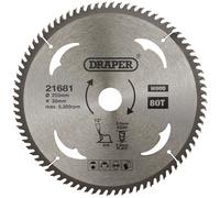 Lama Circolare TCT Draper 21681 Per Legno, 250 X 30Mm, 80T