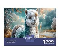 Lama color pastello Puzzle Premium 1000 Pezzi Qualità Premium Prato ricoperto di neve Intrattenimento Familiare, Antistress Adulti, 70x50cm/1000pcs