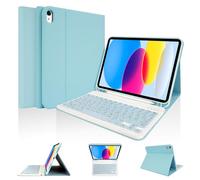 LAMA Custodia con Tastiera per iPad 11th A16 11" 2025, iPad 10th Gen 10.9" 2022, Custodia Protettiva Sottile con Tastiera Bluetooth Wireless Staccabile e Portapenne Blu