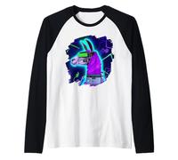Lama Cyborg Robot Lama Cool Artistico Retro Alpaca Maglia con Maniche Raglan