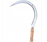 KADAX Falce con Una LUMA LONTA Fatta di METALE, Funzione Round con RESPAGGIO in Legno, HANSICEL, SICHEL FIEL, Argilla da Giardino, Protezione da Taglio, soffitto (Rotondo, Argento)