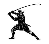 lama dell'onore la forza di un samurai Adesivi murali 67.2x72.8cm Abbellimento murale Nero