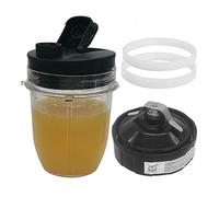 Lama di fresatura piatta di ricambio e tazza da 12 once con coperchio del beccuccio, compatibile con Ninja Chef ad alta velocità Duo 1500 W: CT800C 30/CT810 30/CT810C 30/CT815A 30/CT815C 30/CT815Q 30