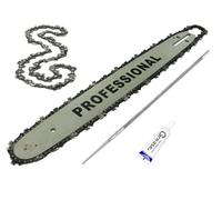 Lama e Barra Per Motosega da 45 cm 18" Pollici 72 Maglie Ricambio 2 Catene in Omaggio Per Motoseghe Scoppio 45cc 52cc 58cc Set Ricambio Motosega Barra Guida + 1 Tubetto di Grasso Lubrificante