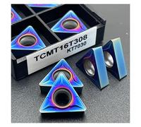 Lama girevole indicizzabile in metallo 10 pezzi TCMT16T304 TCMT16T308 TCMT110204 TCMT110208 Utensile for tornitura in metallo duro CNC for parti in acciaio inossidabile(TCMT 16T308 KT7030)