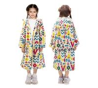 LAMA Impermeabile per Bambini, Poncho per Ragazze, Giacca Antipioggia Leggera, Mantella Riutilizzabile con Cappuccio e Copri Zaino, per Bicicletta