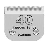 Lama in ceramica staccabile per toelettatura cani, compatibile con Andis taglia 40, lunghezza di taglio 0,25 mm, compatibile con tosatrici Oster A5, Wahl KM Series