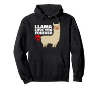 Lama Love You Valentines Llama Felpa con Cappuccio