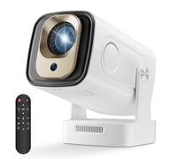 LAMA Mini proiettore portatile da esterno 4K, 200 ANSI Movie Proiettore portatile con messa a fuoco automatica, supporta la rotazione di 180 ° per home theater, campeggio, bianco