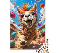 Lama - Mini puzzle a forma di pallone da strada, 1000 pezzi, per famiglia | 38 x 26 cm Cartone Decorazione Soggiorno Struttura Durevole Regalo di Compleanno Rilassamento