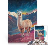 Lama nel paesaggio montano puzzle 1000 pezzi per adulti Giocattoli che creano dipendenza e sfidano l'intelligenza del cervello Lista dei desideri con Babbo Natale 38x26cm