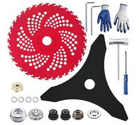 Lama per decespugliatore con punta in carburo da 22,9 cm 36 T e lama per mangiatore di erbacce 3T da 25,4 cm, lame in metallo con adattatore universale, per decespugliatori, tagliabordi, mangiatori di
